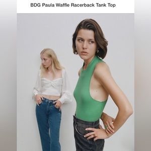 urban outfitters BDG Paula waffle racer back tank L